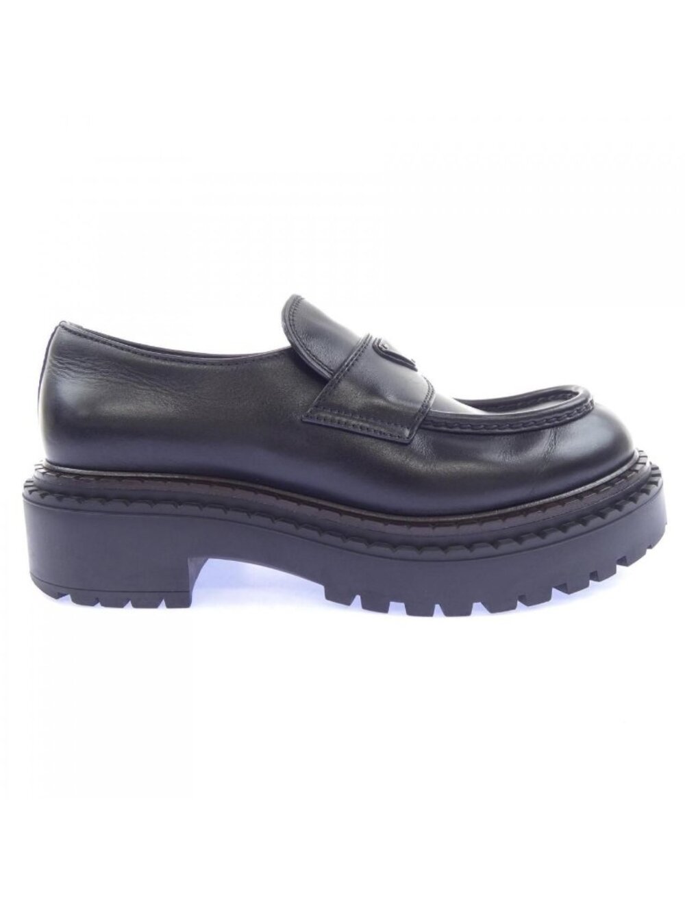 Prada Triangle Logo Leather Loafers Shoes